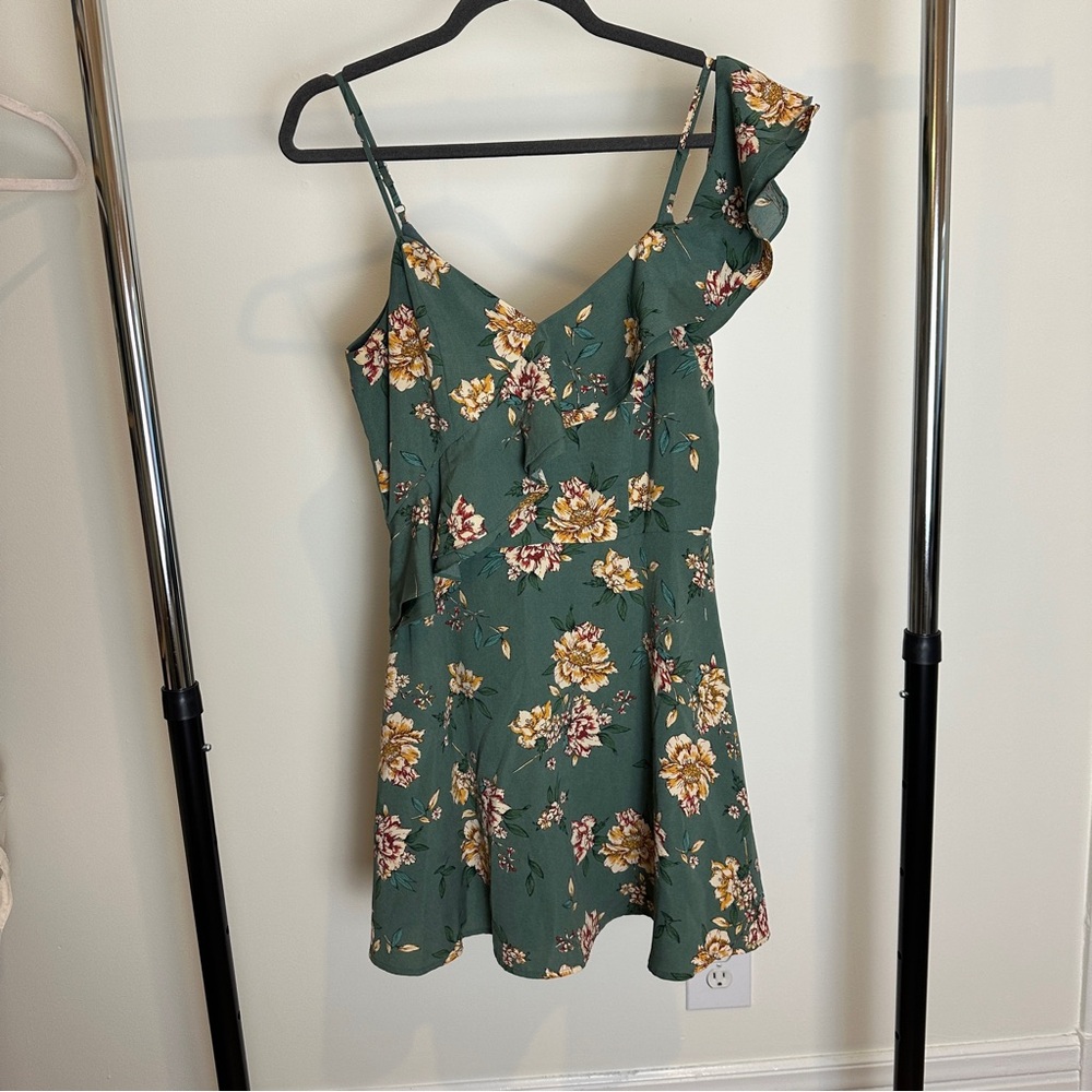 J.O.A. Teal Floral Dress
